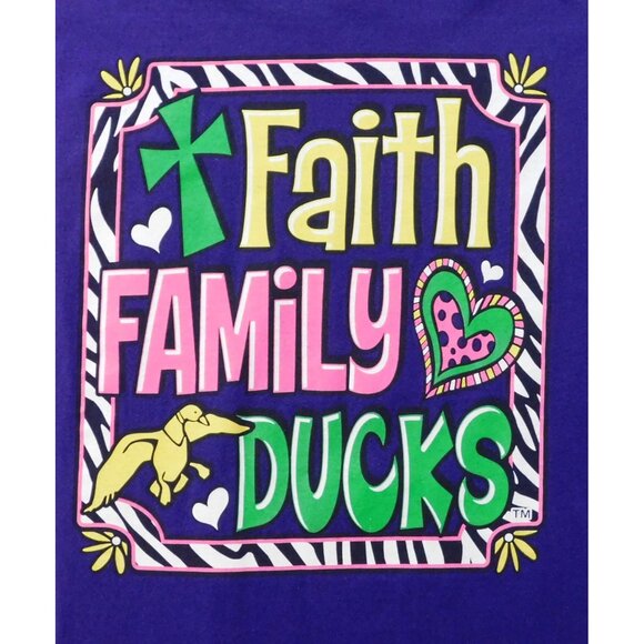 Duck Commander Tee 2XL Purple Faith Family Ducks Tee Ultra Cotton Gildan - Picture 3 of 7